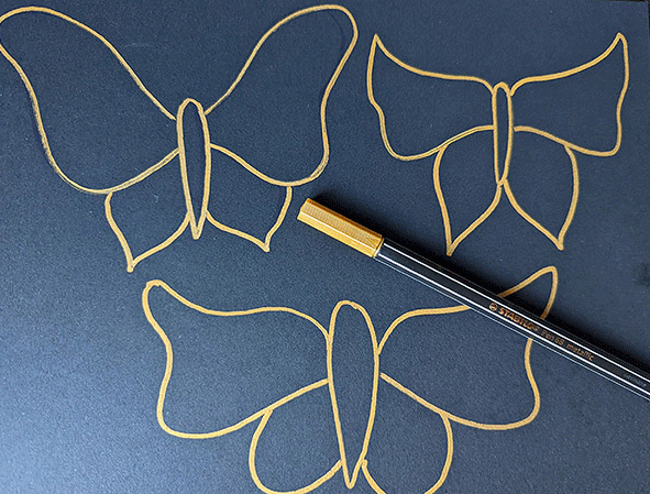 Drawing: Stabilo 68 Markers Cut Out Butterflies Tutorial