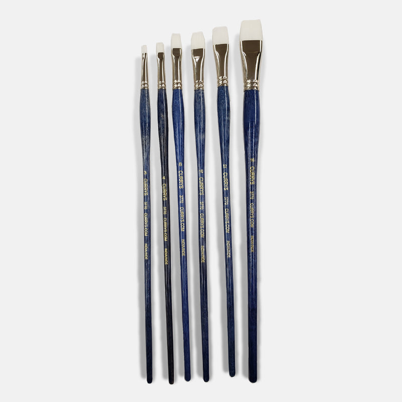 Curry's Series 3770 White Taklon Flat Brushes