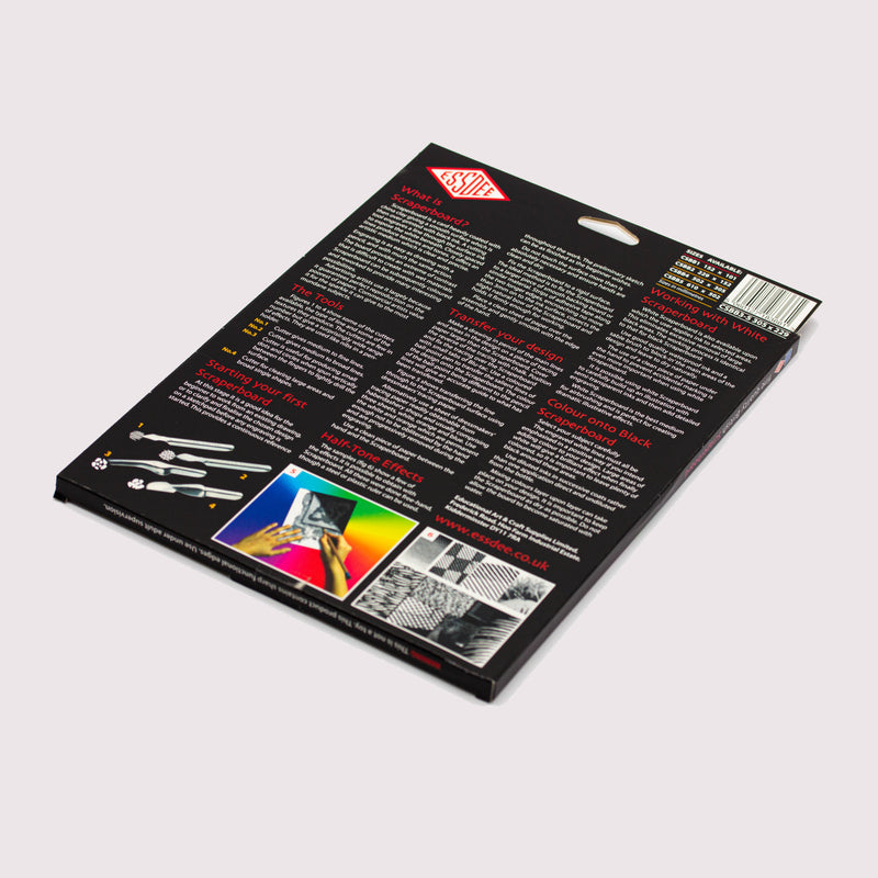 Essdee Scratchboard Pack of 5 - 9" x 12" (Black on White)
