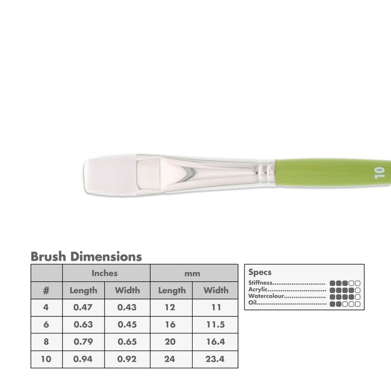Princeton 9800 Snap! White Taklon Long Handle Brushes