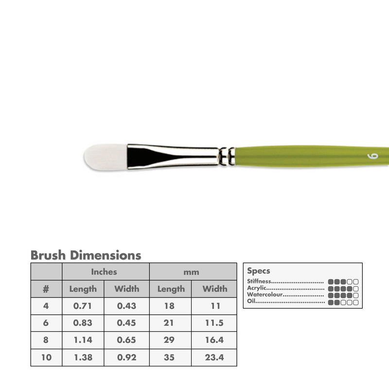 Princeton 9800 Snap! White Taklon Long Handle Brushes
