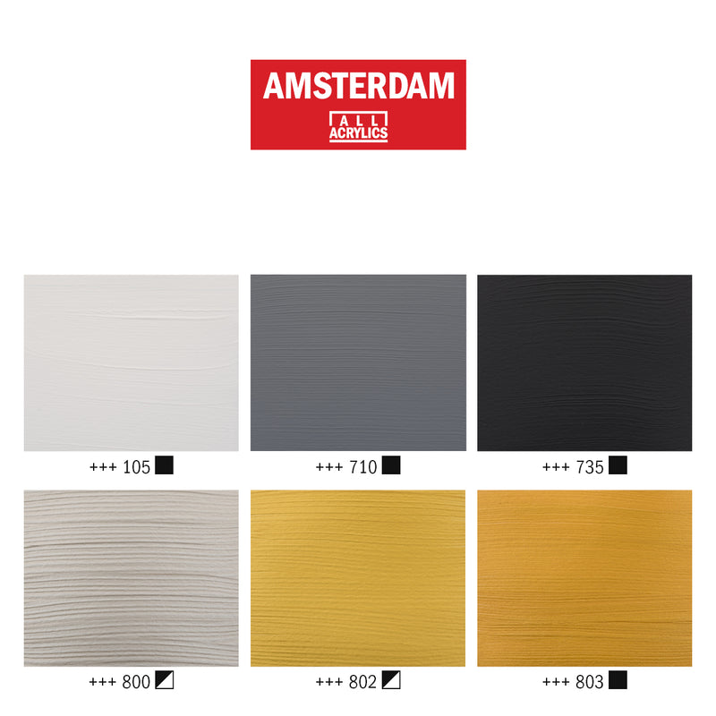 Amsterdam Standard Acrylic General Set - 20ml x 6 - Metallic