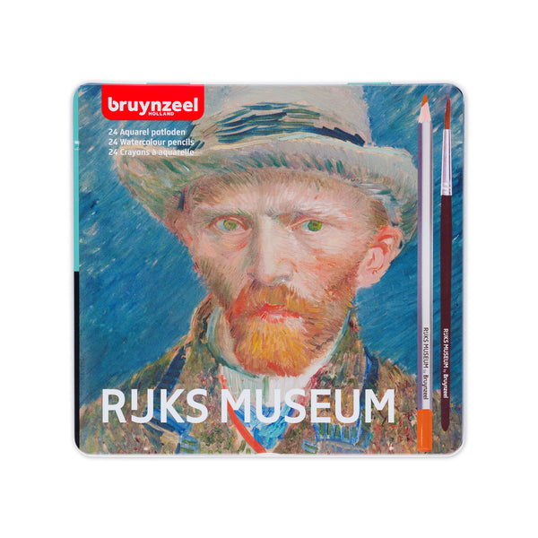 Bruynzeel Watercolour Pencil Tin - Van Gogh x Rijksmuseum - Set of 24 + Brush