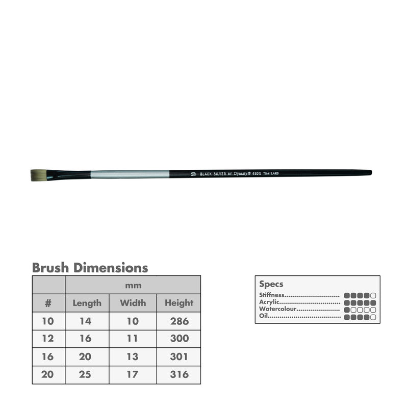 Dynasty Black Silver Long Handle Brushes