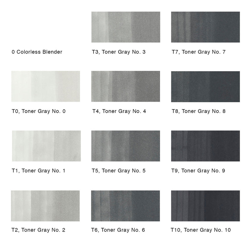 Copic Original Markers Set 12 Toner Grey