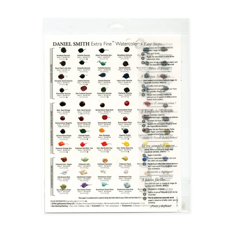 Daniel Smith Extra Fine Watercolour 'Try It' Dot Card - 66 Colours