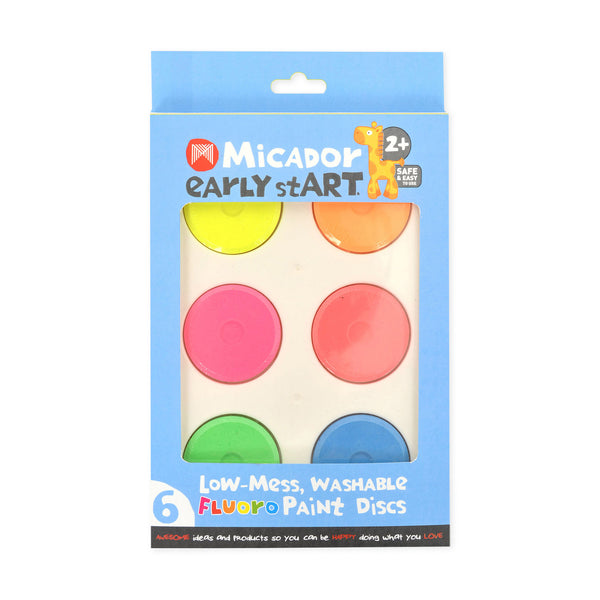 Micador Early Start Washable Paint Disc Packs Fluorescent Set of 6