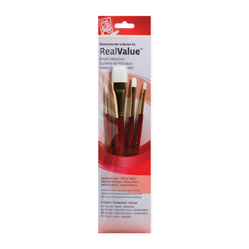 Princeton RealValue 4 Piece Brush Set - Red