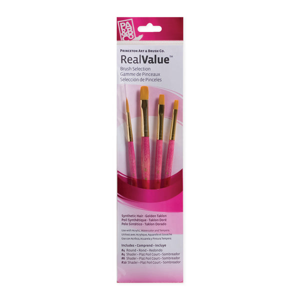 Princeton RealValue 4 Piece Brush Set - Pink #9181