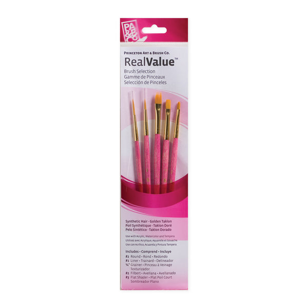 Princeton RealValue 5 Piece Brush Set - Pink #9184