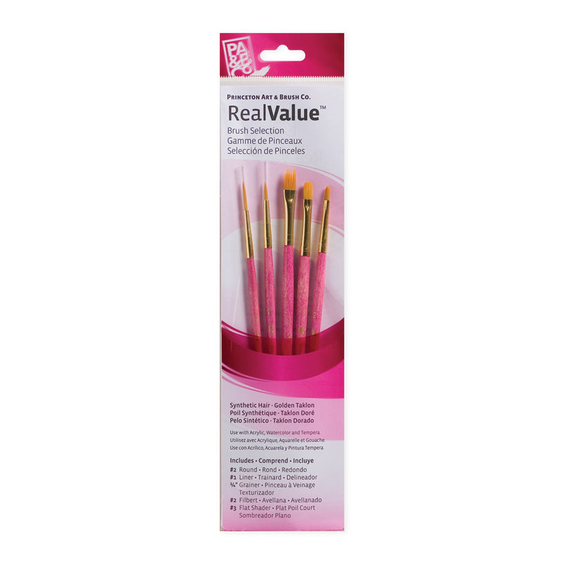 Princeton RealValue 5 Piece Brush Set - Pink