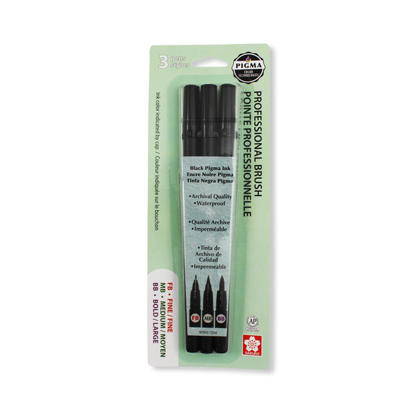 Sakura Pigma Professional Brush Pen 3-Pack