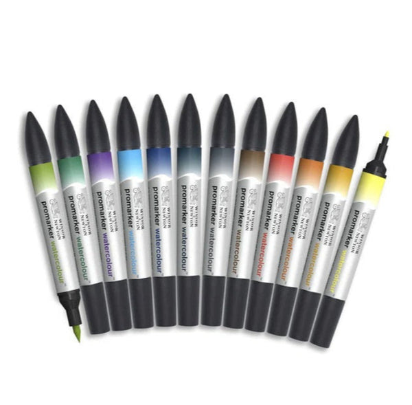 Winsor & Newton Promarker Watercolor 12 Landscape Tones Set