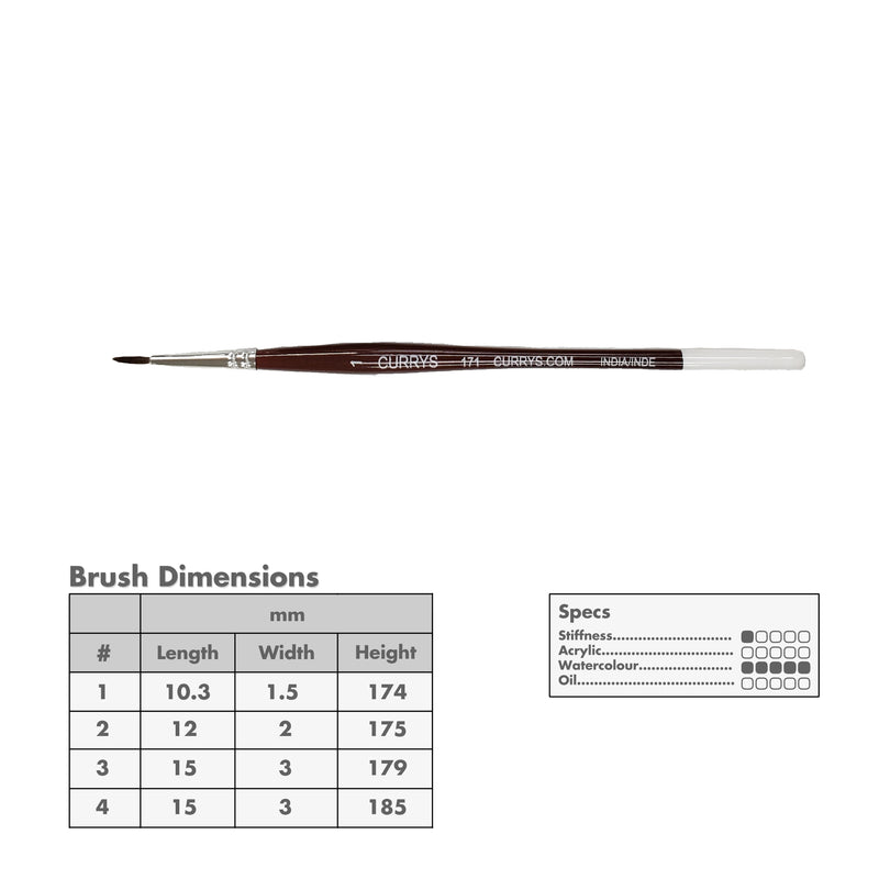 Curry's Series 171 Camel Hair Watercolour Brushes