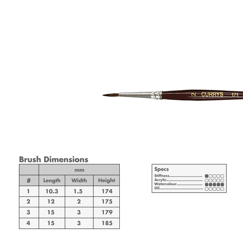 Curry's Series 171 Camel Hair Watercolour Brushes