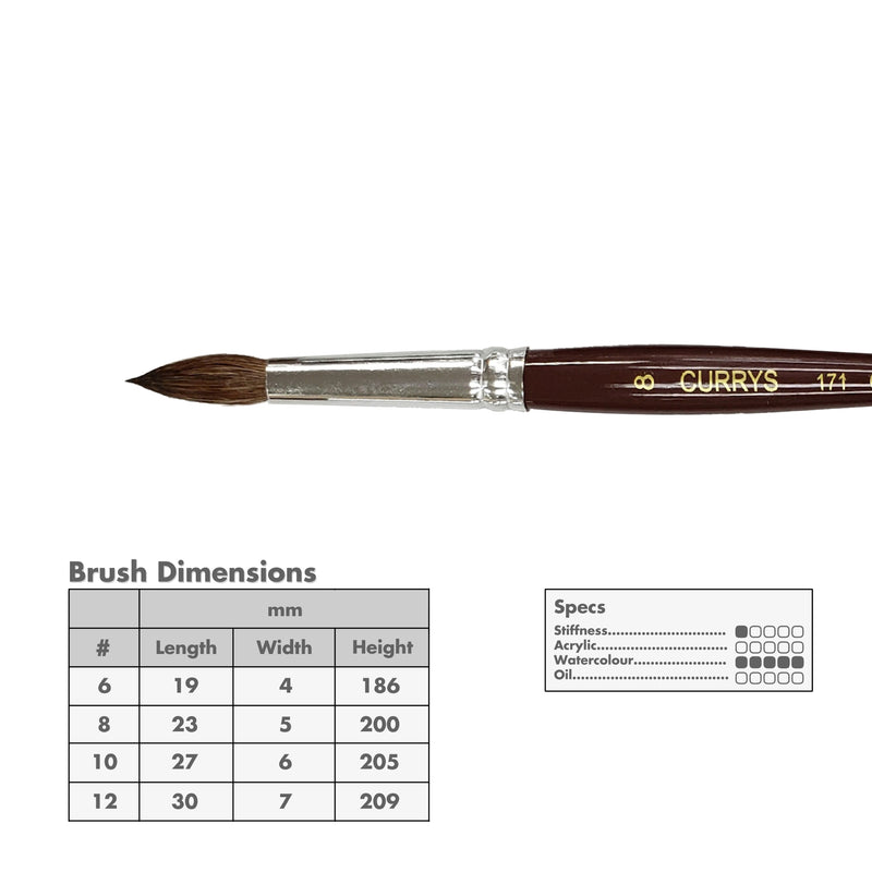 Curry's Series 171 Camel Hair Watercolour Brushes