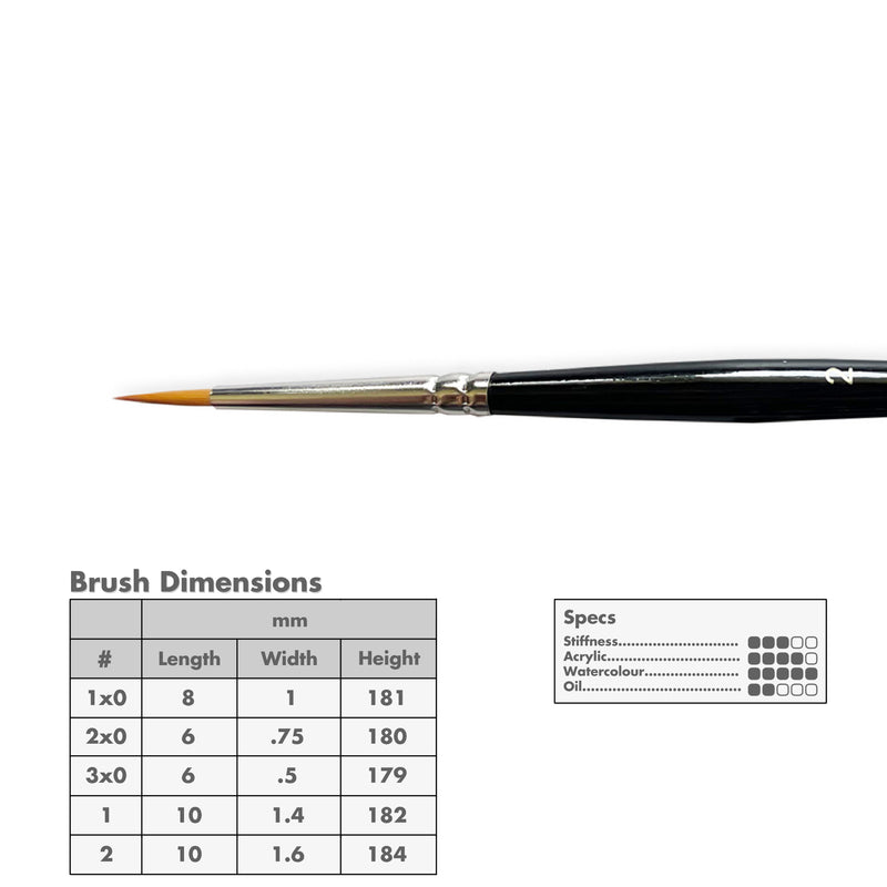 Curry's Series 2500 Gold Taklon Round Brushes