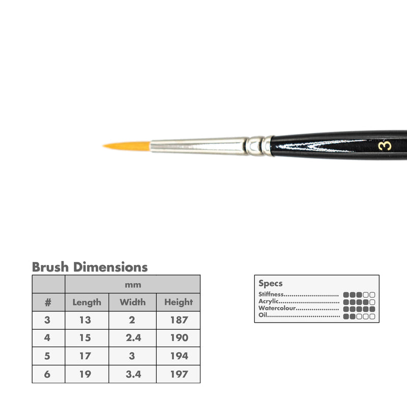 Curry's Series 2500 Gold Taklon Round Brushes