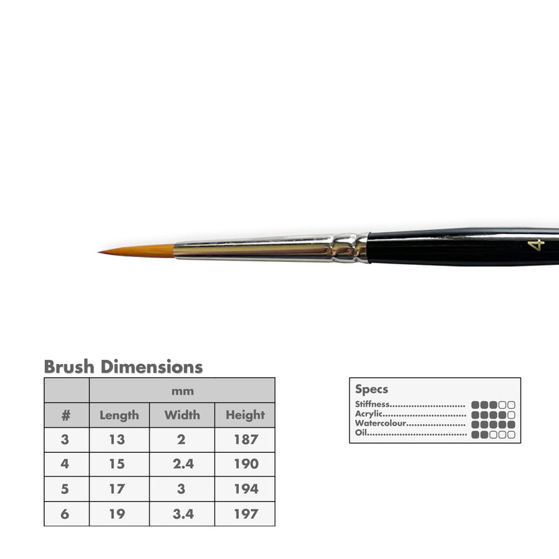 Curry's Series 2500 Gold Taklon Round Brushes