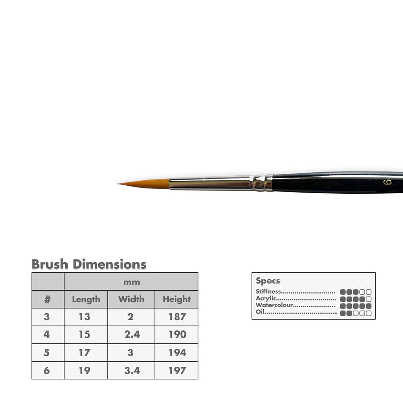 Curry's Series 2500 Gold Taklon Round Brushes