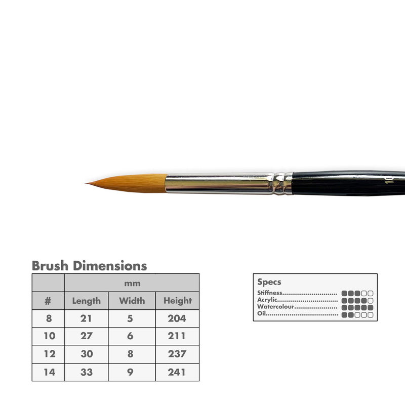 Curry's Series 2500 Gold Taklon Round Brushes