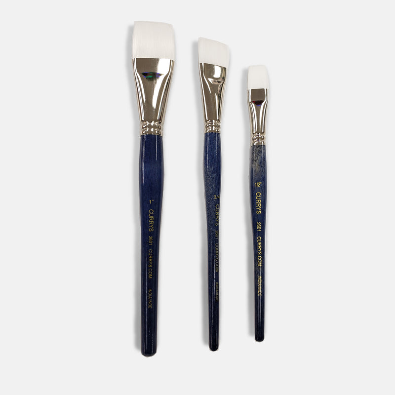 Curry's Series 2601 White Taklon Flat Brushes