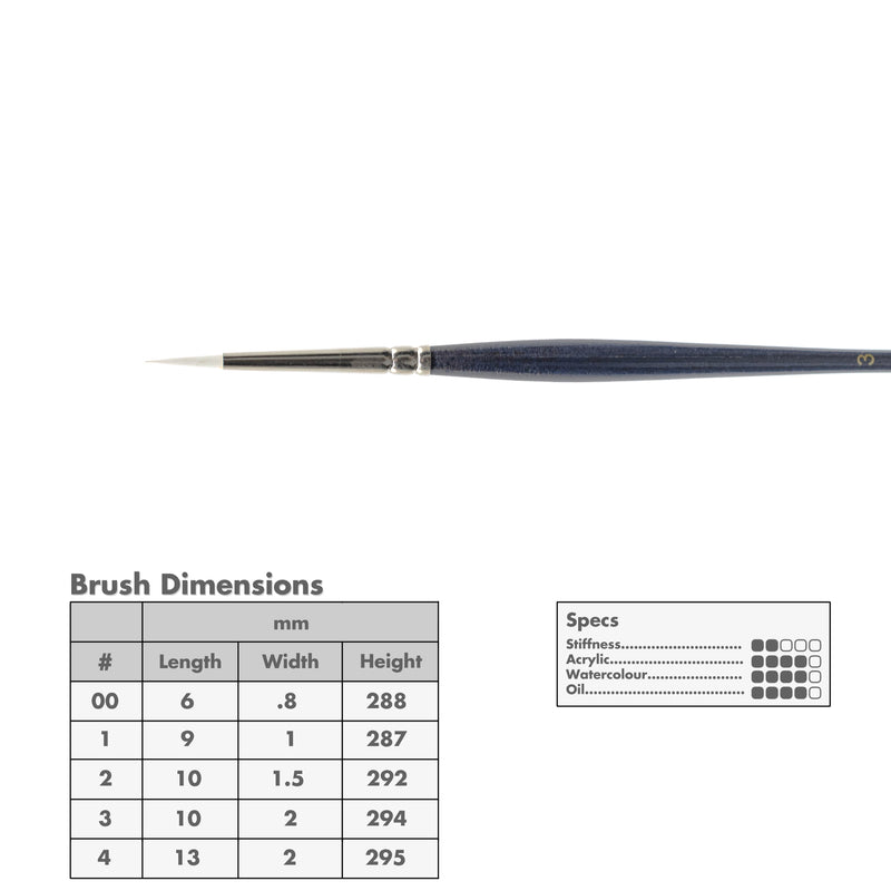 Curry's Series 3500 White Taklon Round Brushes