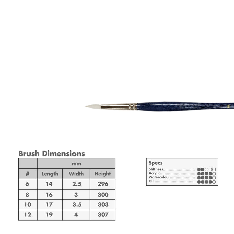Curry's Series 3500 White Taklon Round Brushes