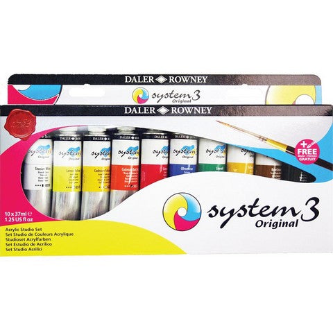 Daler-Rowney System3 Acrylic Studio Set of 10 Colors