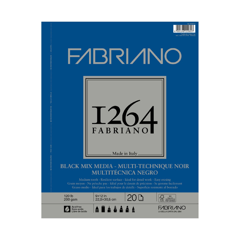 Fabriano 1264 Black Mixed Media Pads
