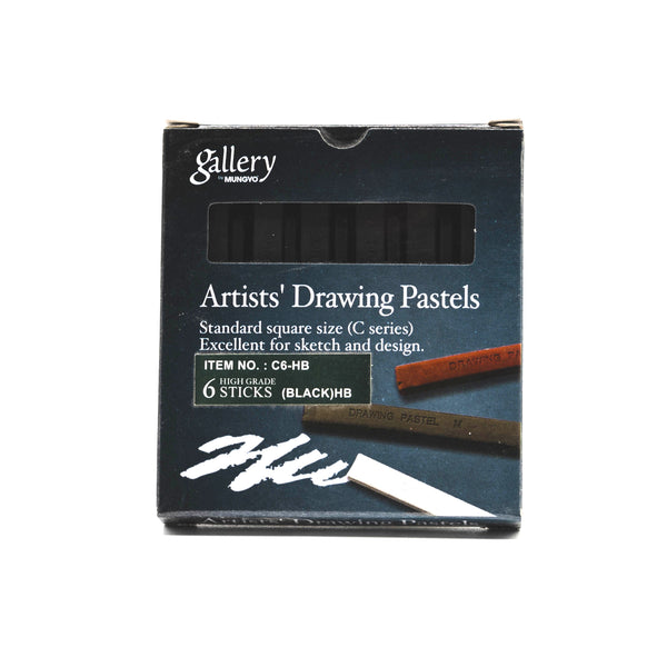 Mungyo Gallery Artists Drawing Pastel Stick Sets - Black Sets of 6 HB