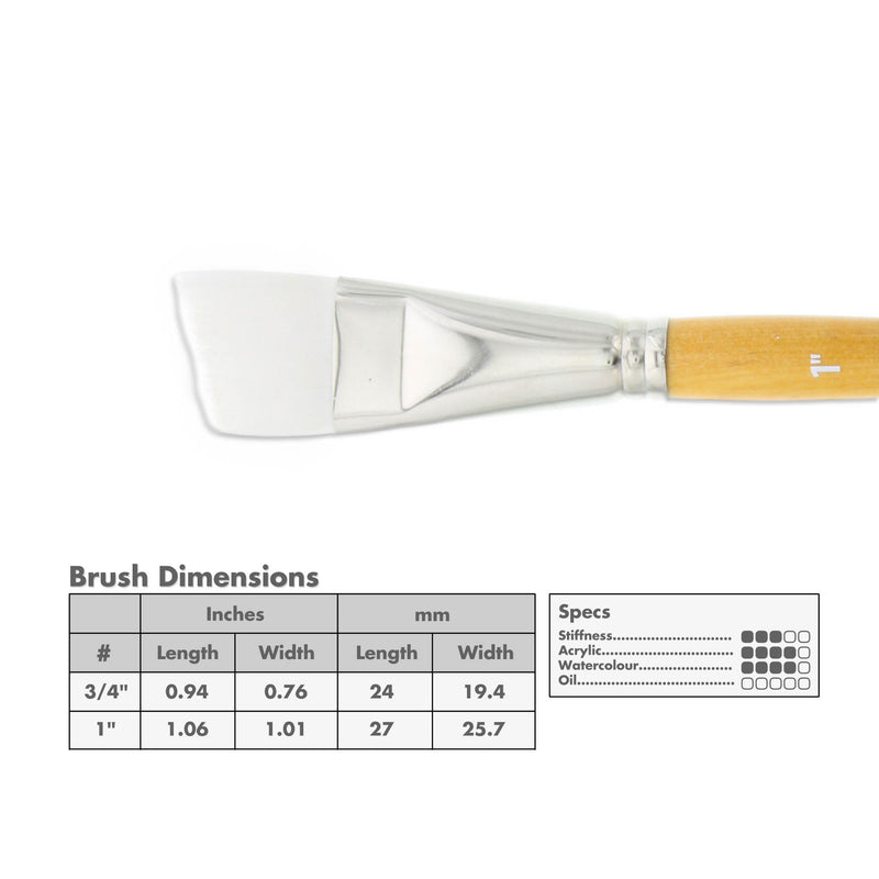 Princeton 9850 Snap! White Taklon Short Handle Brushes