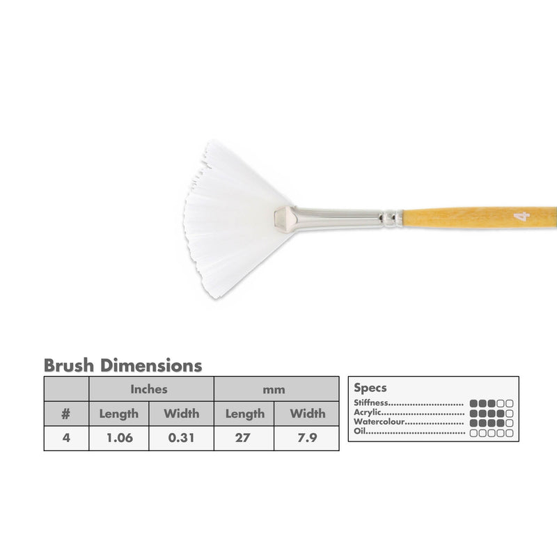 Princeton 9850 Snap! White Taklon Short Handle Brushes