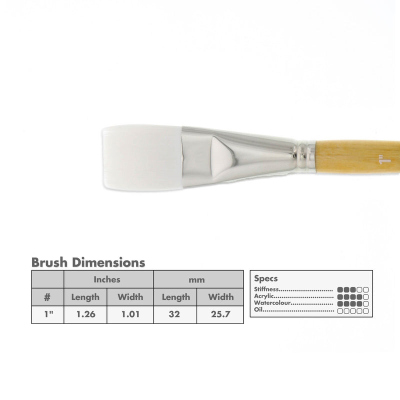 Princeton 9850 Snap! White Taklon Short Handle Brushes