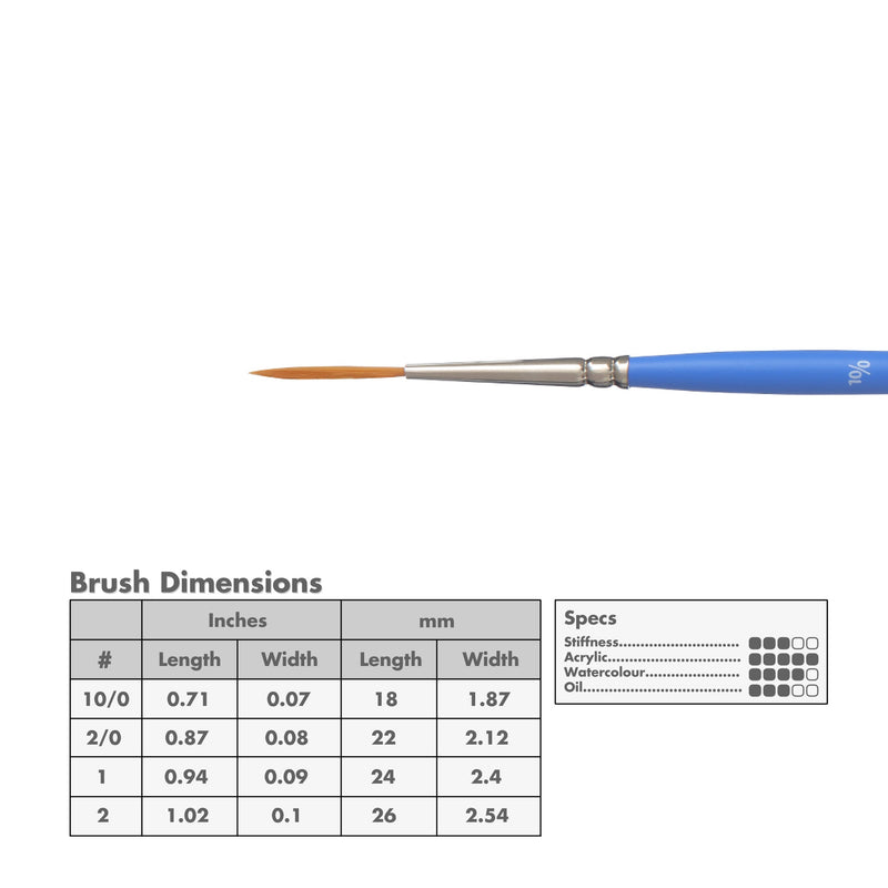 Princeton 3750 Select Artiste Gold Taklon Brushes