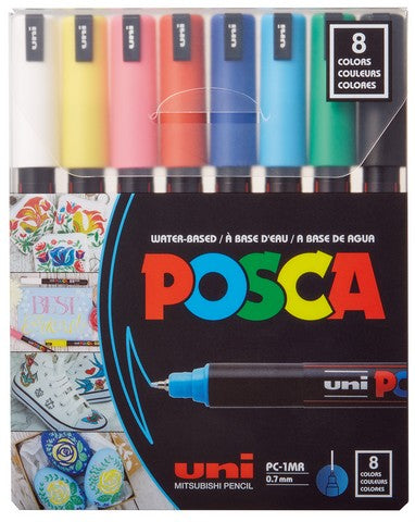 Posca Acrylic Paint Markers ExtraFine Basic Set of 8
