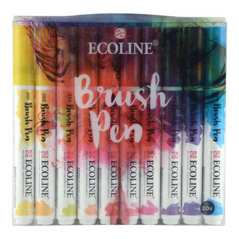 Ecoline Liquid Watercolour Brush Pen - Set of 20