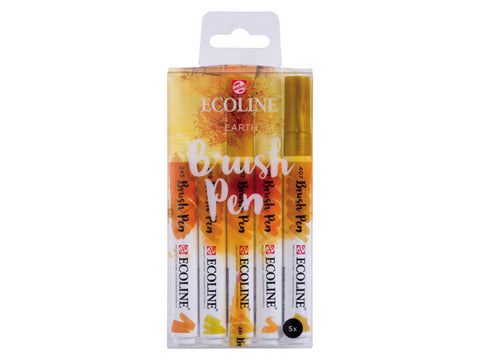 Ecoline Liquid Watercolour Brush Pen - Earth Tones Set of 5