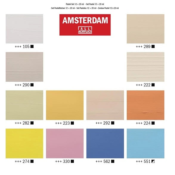 Amsterdam Standard Acrylic Pastels Set - 20ml x 12