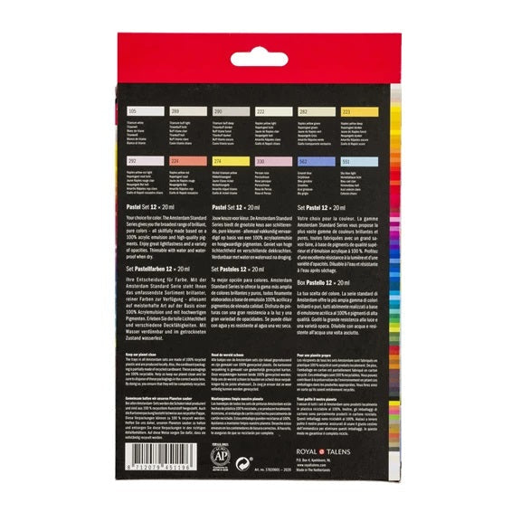 Amsterdam Standard Acrylic Pastels Set - 20ml x 12