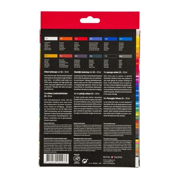 Amsterdam Standard Acrylic Urban Landscape Set - 20ml x 12