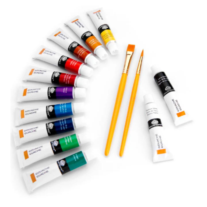 Artist Paint Gouache- Set Of 12 With Brush
