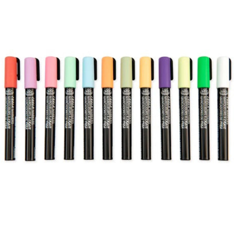 Royal Chalk Markers With Reversible Tip - Set of 12