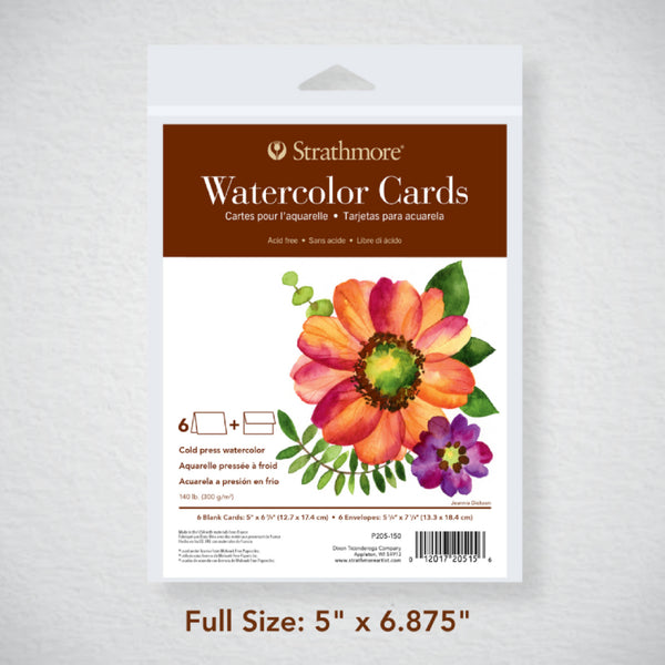 Strathmore Watercolor Cards 5" x 6.875" Pack of 6