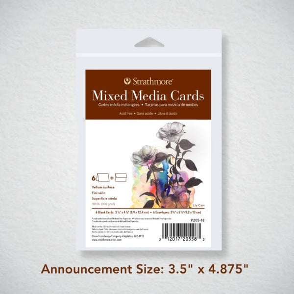 Strathmore Mixed Media Cards 3.5" x 4.87" Pack of 6