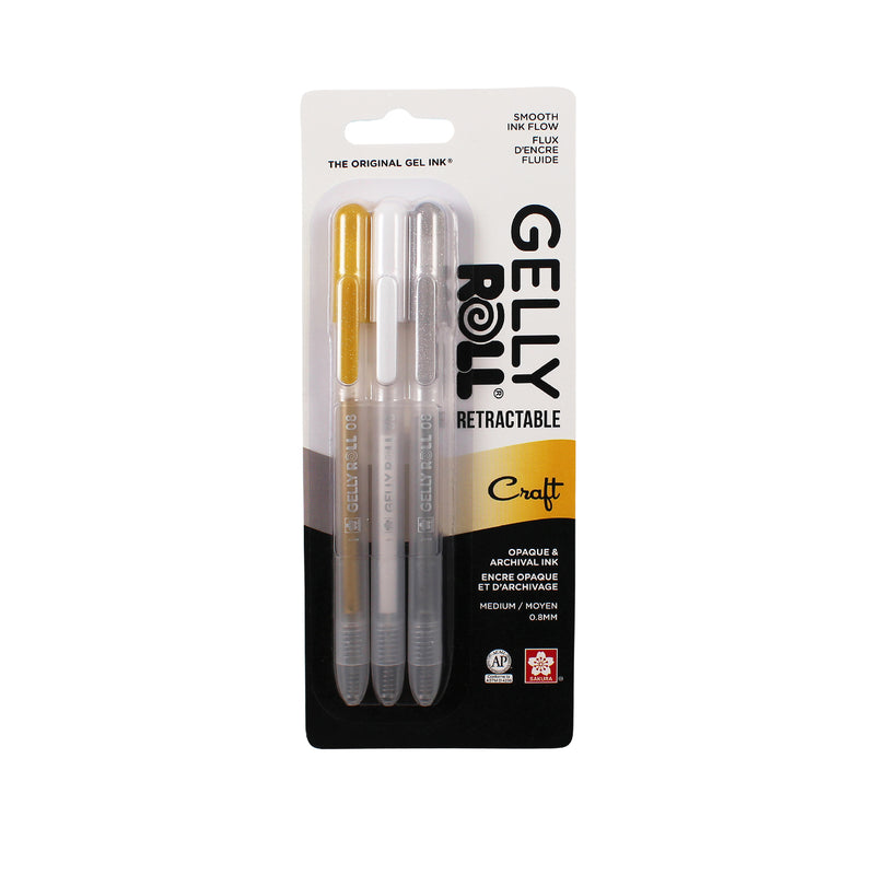 Sakura Gelly Roll Retractable Pens 3 Pack -Craft