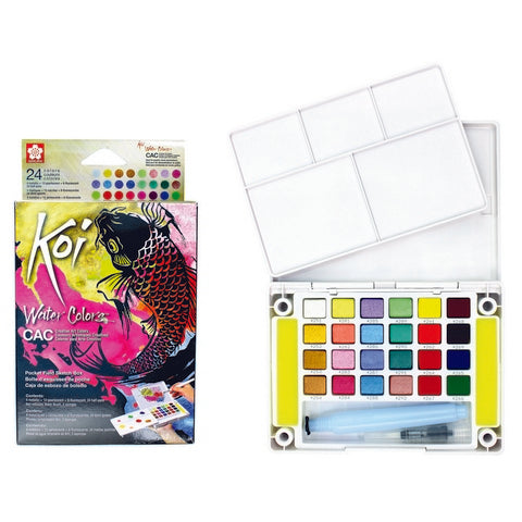 Sakura Koi 24-Color Fluorescent/Metallic/Pearlescent Watercolour Set