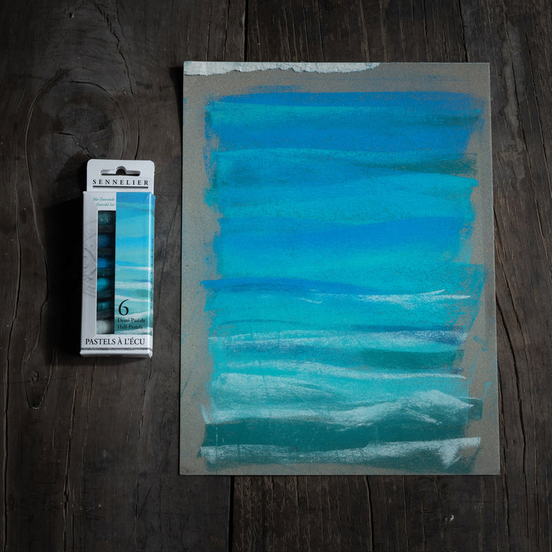 Sennelier Extra Soft Half Pastel Sticks Set of 6 Emerald