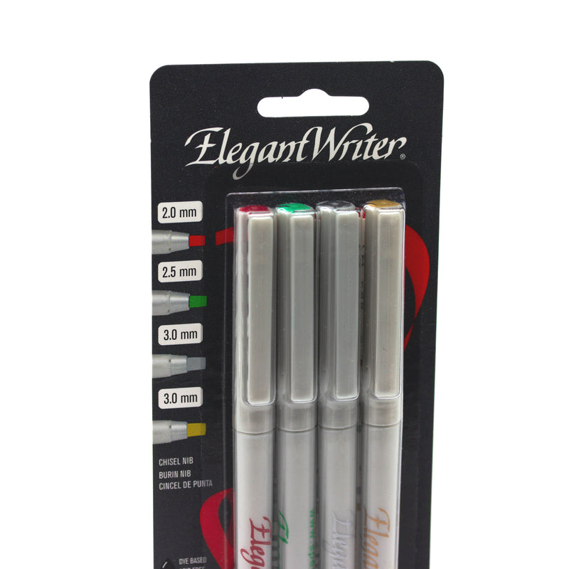 Elegant Writer Calligraphy Markers Set of 4 Assorted