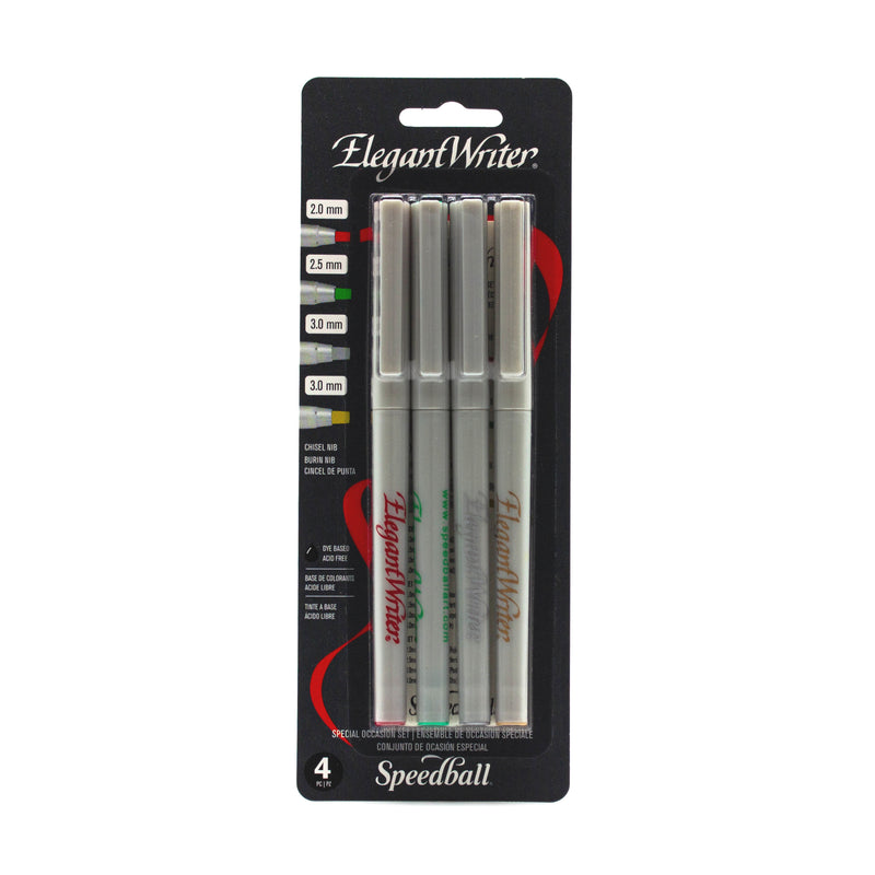 Elegant Writer Calligraphy Markers Set of 4 Assorted